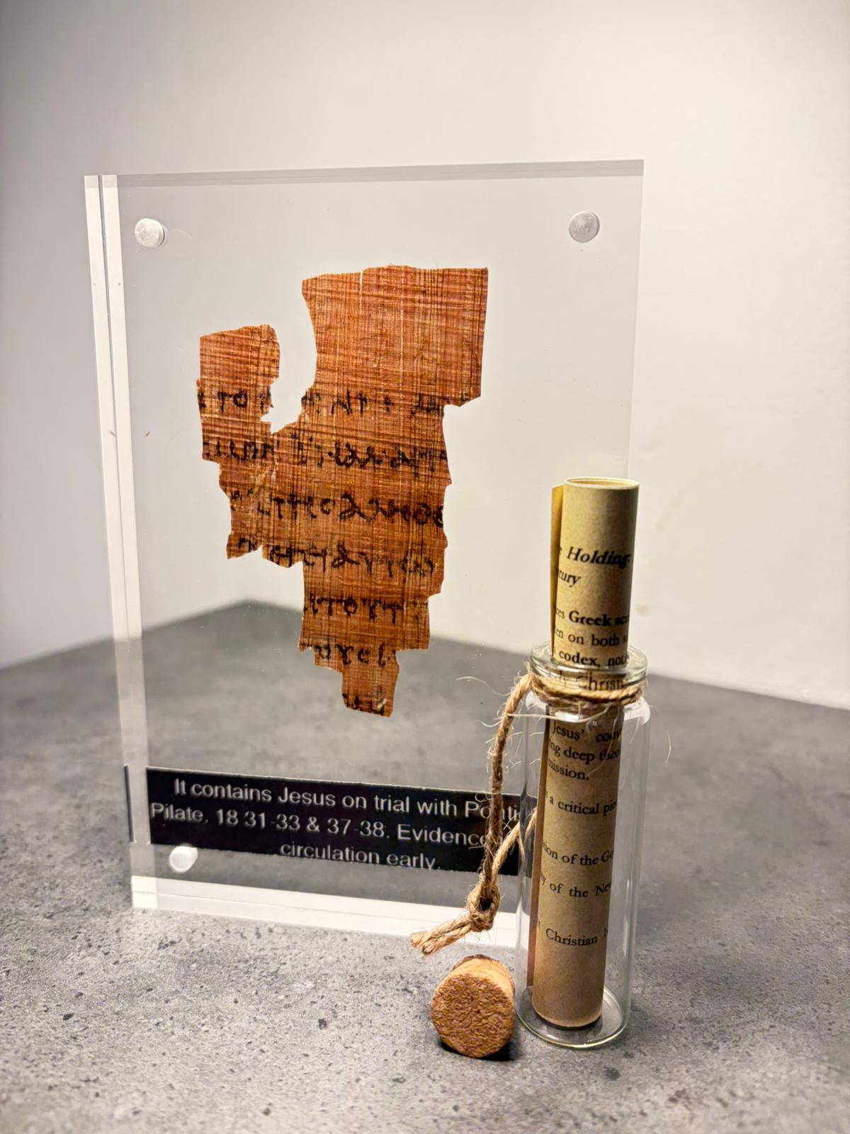 P52 Fragment Replica: Oldest Gospel of John (Premium Frame)